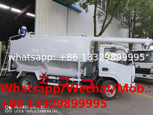 Customized mini 6cbm livestock poultry feed pellet truck for sale, New good price 3tons bulk feed container on truck