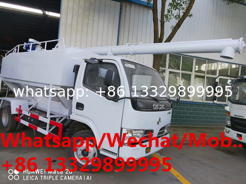 Customized mini 6cbm livestock poultry feed pellet truck for sale, New good price 3tons bulk feed container on truck