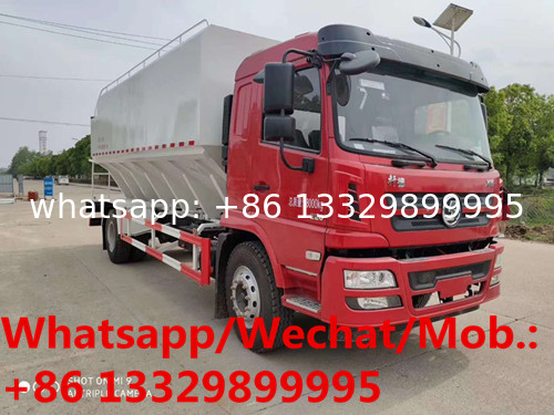 customized Shacman 4*2 LHD 16cbm-18cbm animal feed truck for sale, 8tons diesel livestock poultry feed container vehicle