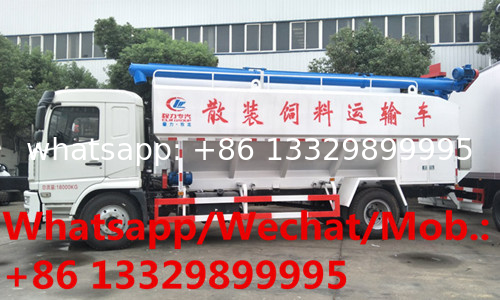 customized Shacman 4*2 LHD 16cbm-18cbm animal feed truck for sale, 8tons diesel livestock poultry feed container vehicle