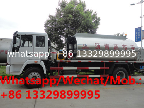 Customized SINO TRUK HOWO 4*2 RHD 8T intelligent type asphalt tanker vehicle for sale, 10CBM bitumen spreading truck