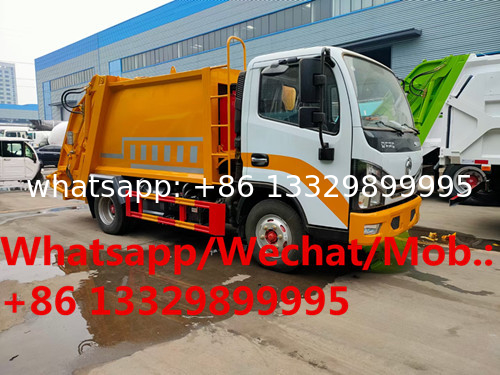 Dongfeng 4*2 LHD 140HP Euro 6 4cbm garbage compactor truck for sale, new wastes collecting vehicle supplier for sale