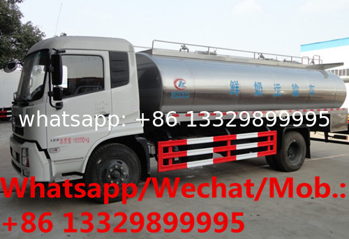 Customized Dongfeng RHD 10,000Liters stainless steel foodgrade milk tanker truck for sale, Liquid food tanker vehicle