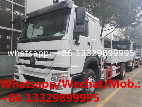 Customized SINO TRUK HOWO 5T knuckle crane boom mounted on cargo truck for overseas clients, cargo truck with crane