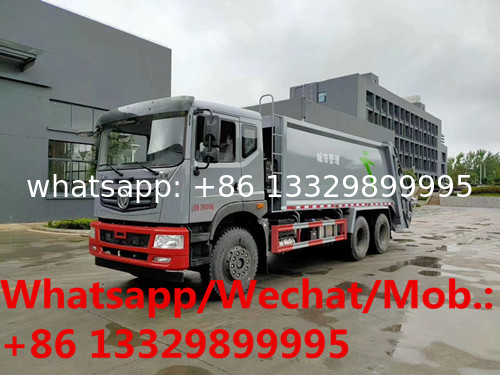 Dongfeng 6*4 LHD T5 260hp diesel Euro 6 18cbm garbage compactor truck for sale,18cbm refuse garbage compactor vehicle