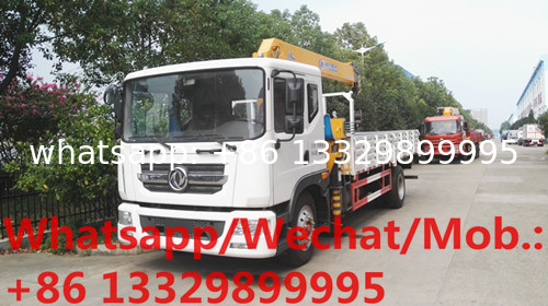 HOT SALE!Dongfeng D9 4*2 LHD 190hp 6.3tons cargo truck with crane, new best price telescopic crane mounted on truck