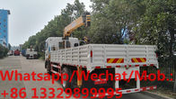 HOT SALE!Dongfeng D9 4*2 LHD 190hp 6.3tons cargo truck with crane, new best price telescopic crane mounted on truck