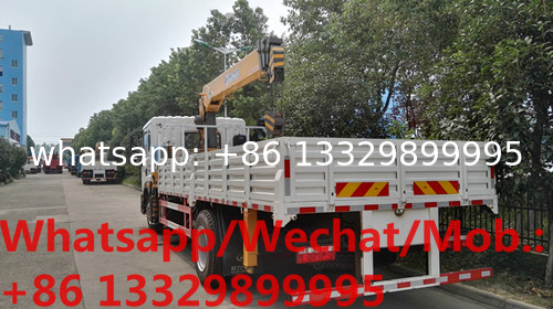 HOT SALE!Dongfeng D9 4*2 LHD 190hp 6.3tons cargo truck with crane, new best price telescopic crane mounted on truck