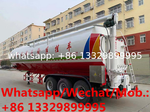 New designed round shape 63cbm livestock  bulk feed container semitrailer, farm-oriented feed body trailer for sale