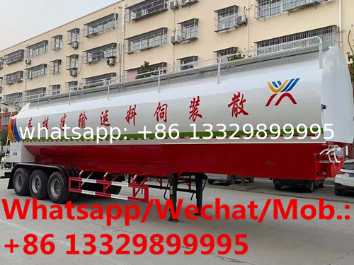 New designed round shape 63cbm livestock  bulk feed container semitrailer, farm-oriented feed body trailer for sale