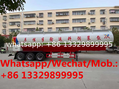 New designed round shape 63cbm livestock  bulk feed container semitrailer, farm-oriented feed body trailer for sale