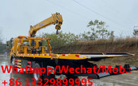 SINO TRUK HOWO 8T road recovery vehicle for sale, new Flatbed wrecker towing truck with telescopic crane boom for sale,