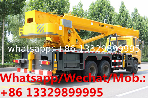 Customized Dongfeng 6*4 LHD/RHD 25tons sink-style mobile crane truck for sale, factory sale best price crane truck,