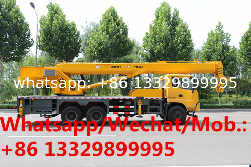 Customized Dongfeng 6*4 LHD/RHD 25tons sink-style mobile crane truck for sale, factory sale best price crane truck,