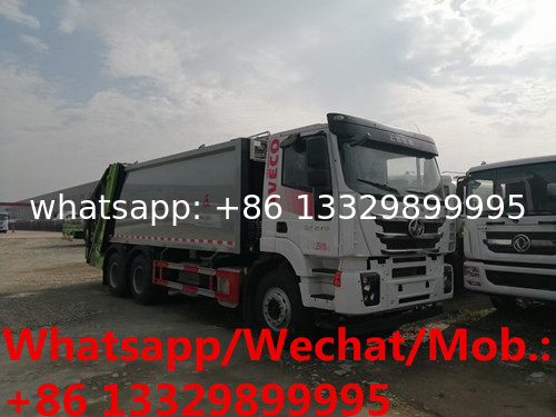 Customized IVECO GENLVON 6*4 16cbm garbage compactor truck for sale, Cheaper price compacted garbage vehicle for sale