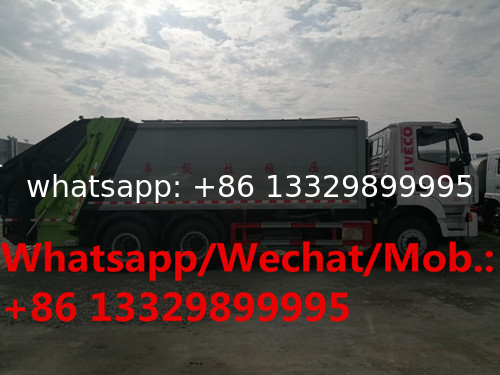 Customized IVECO GENLVON 6*4 16cbm garbage compactor truck for sale, Cheaper price compacted garbage vehicle for sale