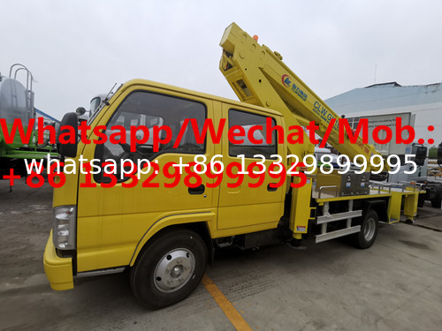 Customized ISUZU double-cab 14m height telescopic aerial working platform truck for sale, hydraulic bucket truck