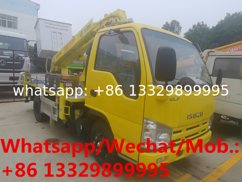 High quality ISUZU 4*2 single row 16m telescopic high altitude operation truck for sale, hydraulic aerial working truck