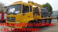HOT SALE! 6 wheel dongfeng truck platform towing wrecker with 4 ton crane, wrecker towing truck with telescopic crane