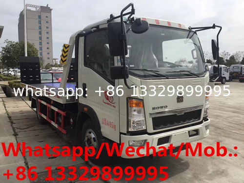 Factory sale Good price SINO TRUK HOWO 4T hydraulic roll-back road recovery wrecker towing truck, flatbed wrecker vehicl