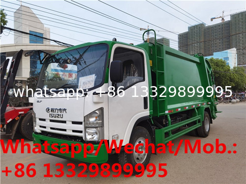 Japan ISUZU 6-8cbm compression garbage truck, Customized ISUZU 5T Rear compactor garbage truck sale in Philippines