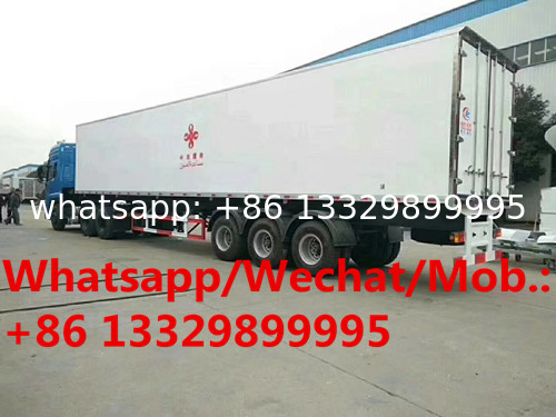 new designed 13.3m length refrigerated container semitrailer for sale, big capacity 73.4cbm refrigerated van trailer