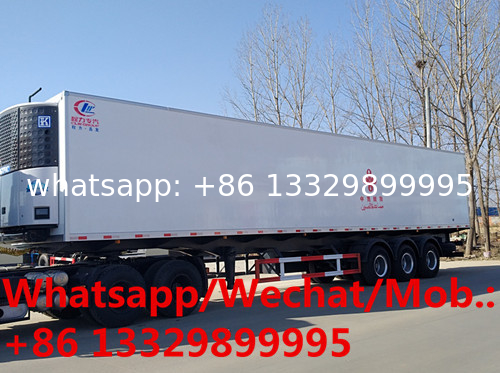 new designed 13.3m length refrigerated container semitrailer for sale, big capacity 73.4cbm refrigerated van trailer
