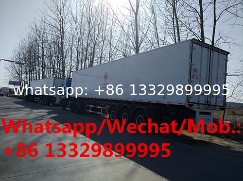 new designed 13.3m length refrigerated container semitrailer for sale, big capacity 73.4cbm refrigerated van trailer