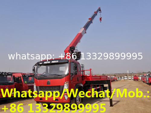Customized SINO TRUK HOWO 8tons telescopic crane boom mounted on cargo truck for sale, HOT SALE! cargo truck with crane