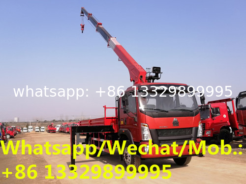 Customized SINO TRUK HOWO 8tons telescopic crane boom mounted on cargo truck for sale, HOT SALE! cargo truck with crane