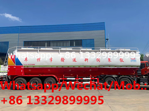 HOT SALE! 30T farm-oriented animal feed container semitrailer, Factory sale good price livestock poultry feed pellet tan