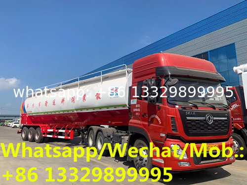 HOT SALE! 30T farm-oriented animal feed container semitrailer, Factory sale good price livestock poultry feed pellet tan