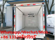 Customized YUEJIN 4*2 LHD gasoline mini refrigerated van truck for sale,frozen van truck for icecream transportatation
