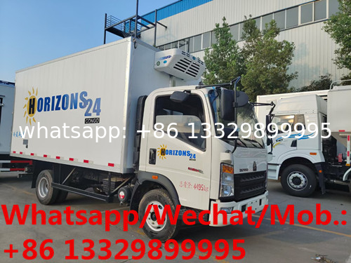 HOT SALE! Factory sale good price HOWO refrigerated truck, HOWO 120hp diesel 3T-4T refrigerated truck for sale