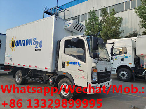 HOT SALE! Factory sale good price HOWO refrigerated truck, HOWO 120hp diesel 3T-4T refrigerator van truck for sale