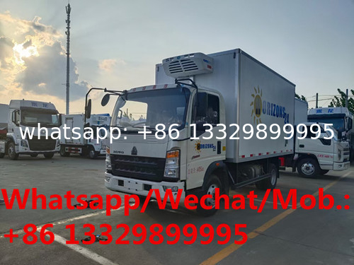 HOT SALE! Factory sale good price HOWO refrigerated truck, HOWO 120hp diesel 3T-4T refrigerated truck for sale