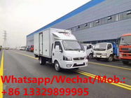 Customized Dongfeng TUYI 4*2 LHD 6 wheels gasoline mini refrigerated van truck for sale, best price cold van truck