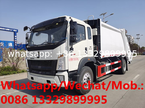 Customized SINO TRUK HOWO 4*2 RHD12CBM garbage compactor truck for sale, 10T compacted garbage vehicle for KENYA
