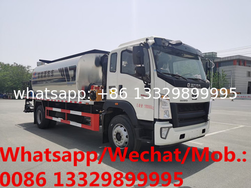 customized HOWO 4*2 RHD 10,000L mobile asphalt distributing tanker truck for sale, Factory sale good price bitument tank