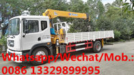 HOT SALE!Dongfeng D9 190hp diesel 5tons cargo truck with crane, Mobile telescopic crane boom mounted on cargo truck