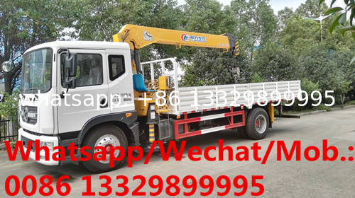 HOT SALE!Dongfeng D9 190hp diesel 5tons cargo truck with crane, Mobile telescopic crane boom mounted on cargo truck