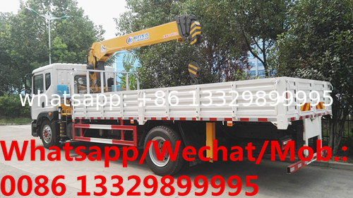 HOT SALE!Dongfeng D9 190hp diesel 5tons cargo truck with crane, Mobile telescopic crane boom mounted on cargo truck