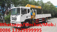HOT SALE!Dongfeng D9 190hp diesel 5tons cargo truck with crane, Mobile telescopic crane boom mounted on cargo truck