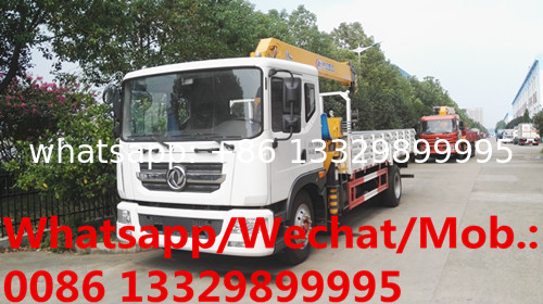 HOT SALE!Dongfeng D9 190hp diesel 5tons cargo truck with crane, Mobile telescopic crane boom mounted on cargo truck