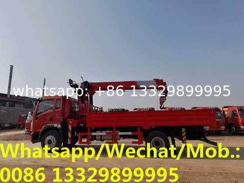 Factory sale good price SINO TRUK HOWO 160hp 5tons telescopic crane boom mounted on truck, HOWO cargo truck with crane