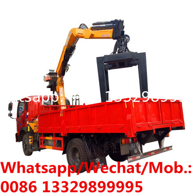 China knuckle crane boom mounted on cargo truck for sale, CLW 4x2 dongfeng truck mounted crane pickup truck lift crane