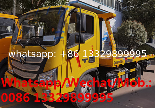 Best selling Customized FOTON AUMARK 4*2 RHD 4T flatbed wrecker towing truck for sale, exported recovery vehicle