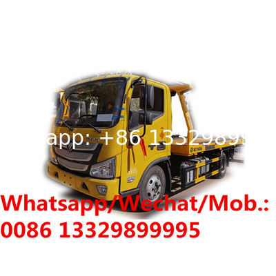 Best selling Customized FOTON AUMARK 4*2 RHD 4T flatbed wrecker towing truck for sale, exported recovery vehicle