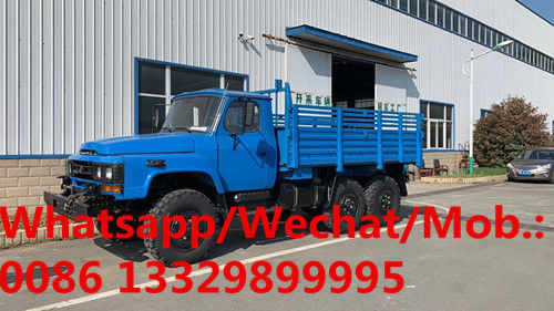 Customized dongfeng long head 6*6 190hp diesel  cargo stake carrier for sale,cross-field off road lorry vehicle