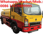 HOWO 4*2 truck fuel tank 5000 liters fuel tanker truck and oil tanker truck for sale, FUEL DISPENSING TRUCK FOR SALE